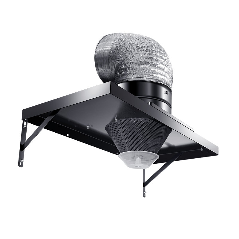 Hood Iron Range Black Range Mui xe, gắn trên tường bằng mũ lớn bằng thép không gỉ và quạt ống xả